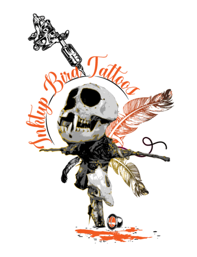 Inktup Bird Tattoos Skull Logo